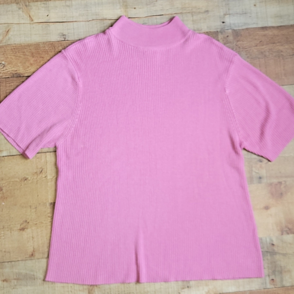 Crystal-Kobe Pink Short Sleeve Sweater 2XL